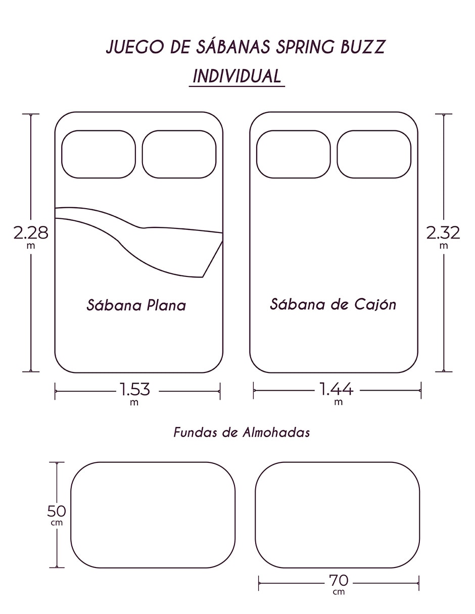 Juego de sábanas de 100% algodón Spring Buzz