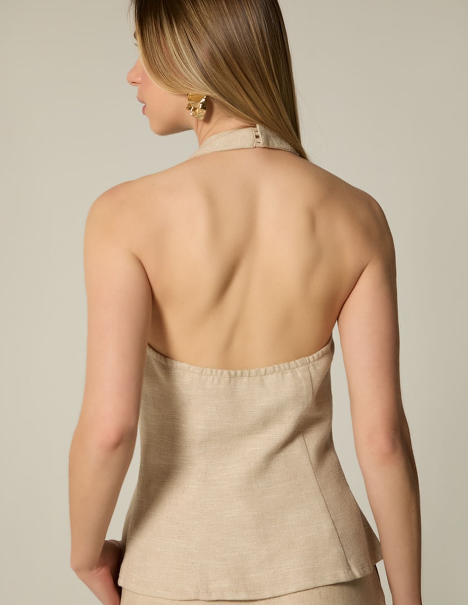 Chaleco de algodón y lino para mujer 2