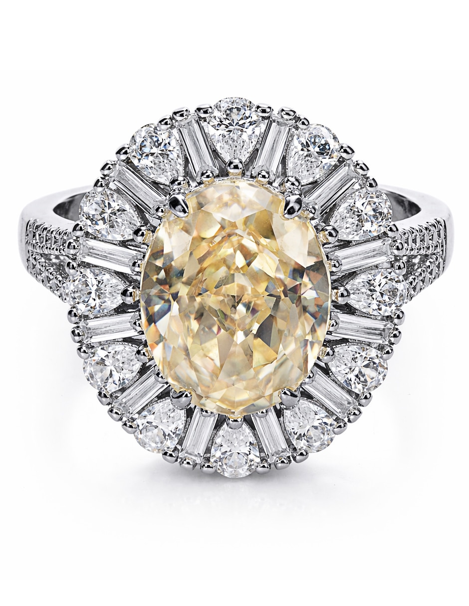 Anillo gladkova joyería p 925 de plata topacio pavé