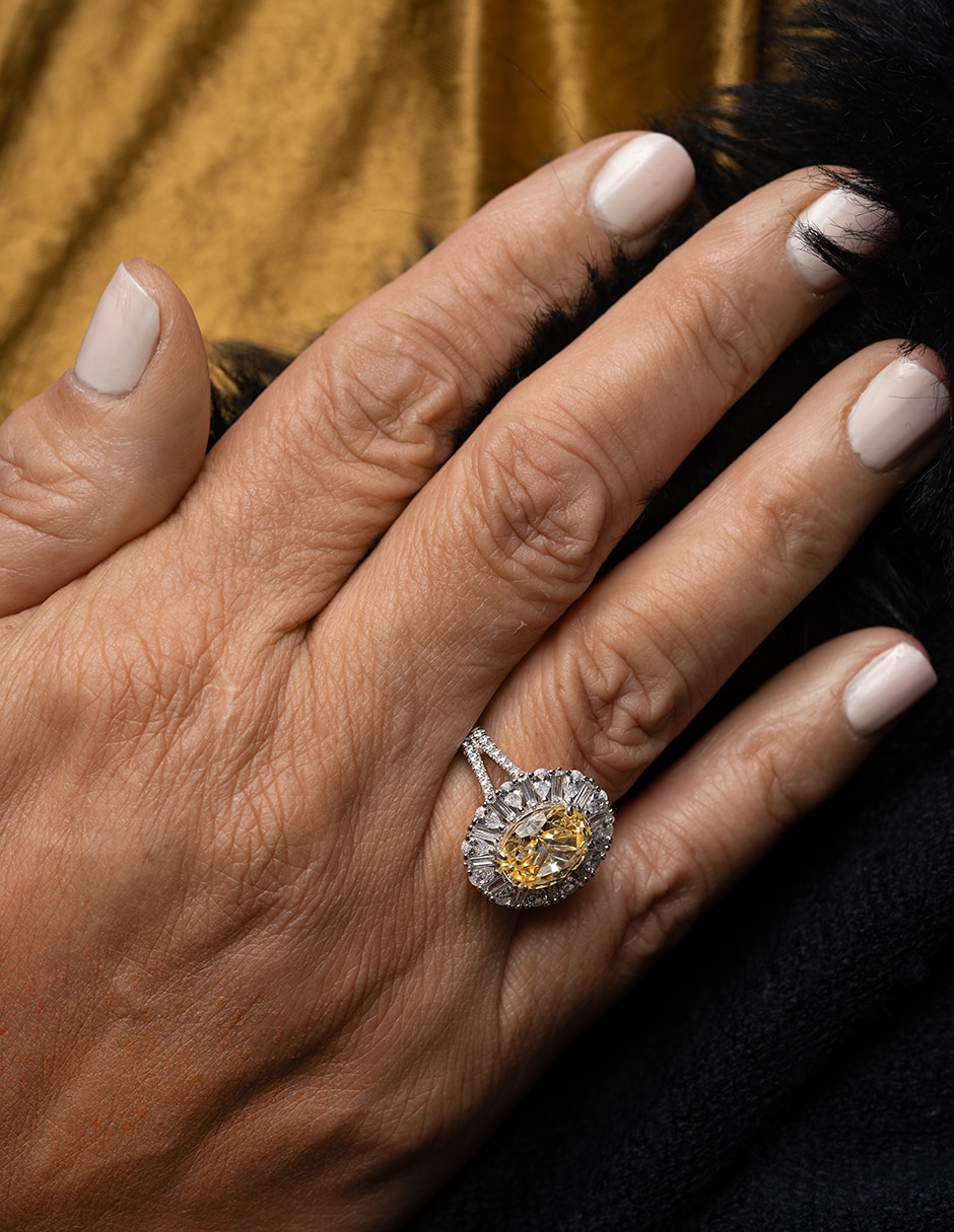 Anillo gladkova joyería p 925 de plata topacio pavé