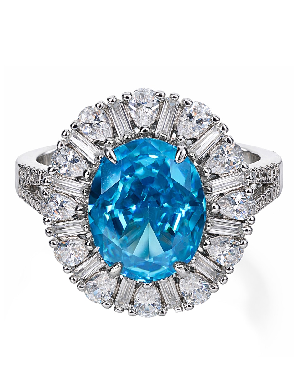 Anillo gladkova joyería p 925 de plata topacio pavé