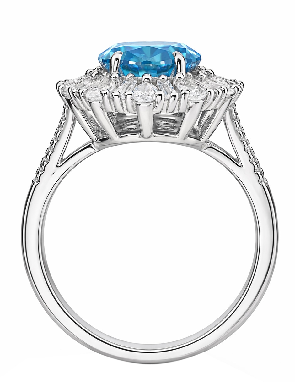 Anillo gladkova joyería p 925 de plata topacio pavé