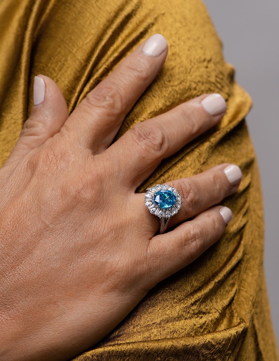 Anillo gladkova joyería p 925 de plata topacio pavé