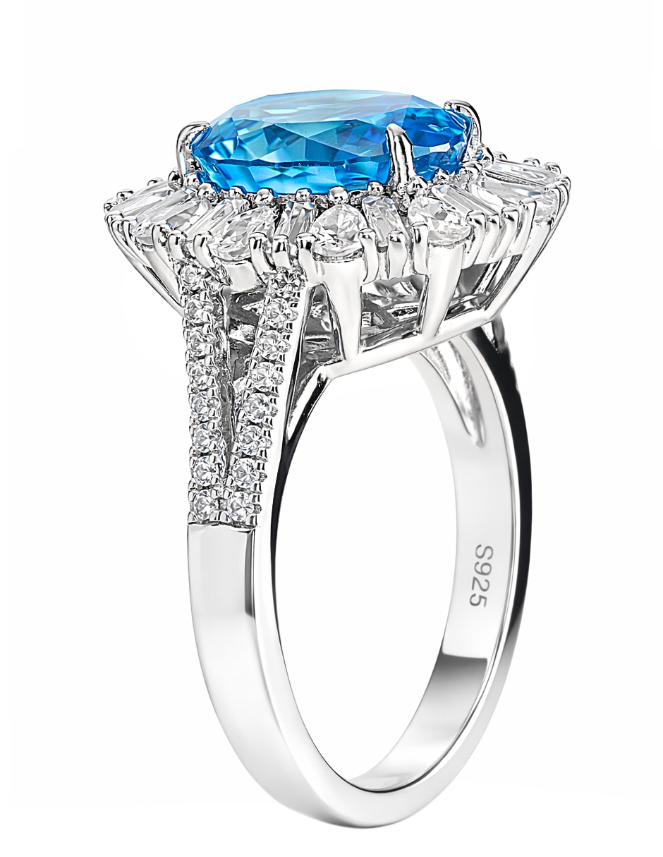 Anillo gladkova joyería p 925 de plata topacio pavé