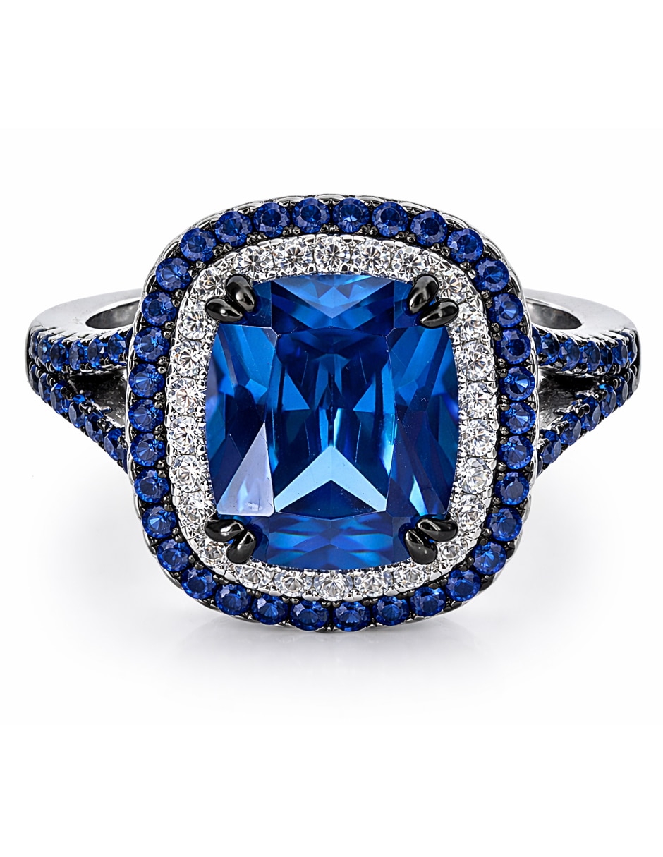 Anillo gladkova joyería p 925 de plata zafiro pavé