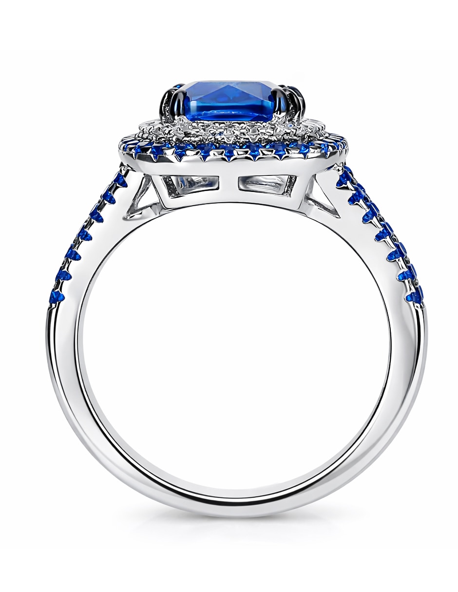 Anillo gladkova joyería p 925 de plata zafiro pavé