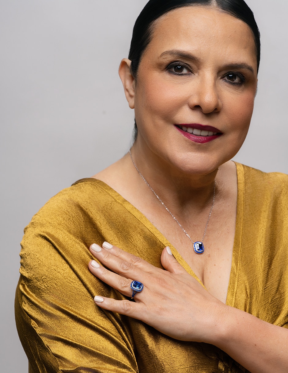 Anillo gladkova joyería p 925 de plata zafiro pavé