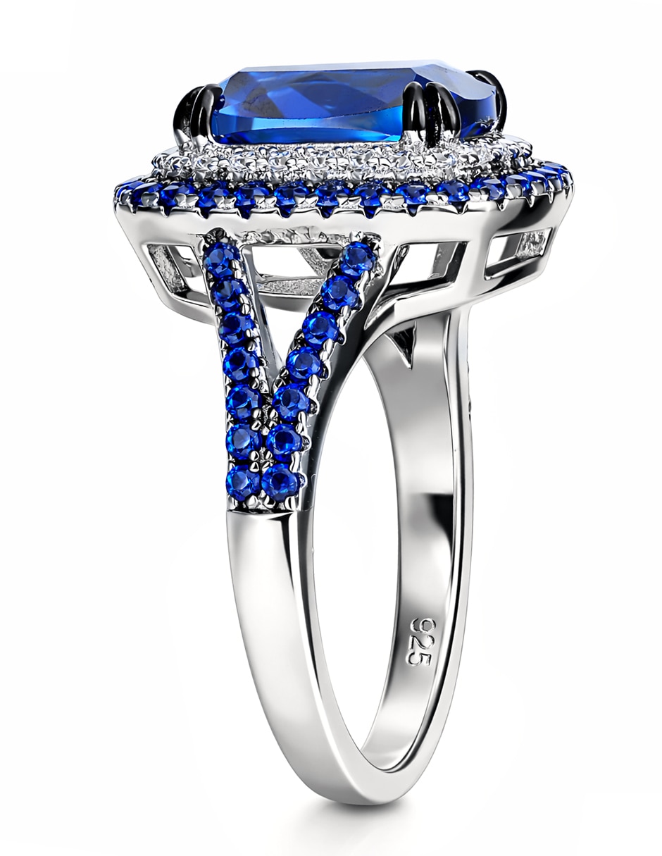Anillo gladkova joyería p 925 de plata zafiro pavé