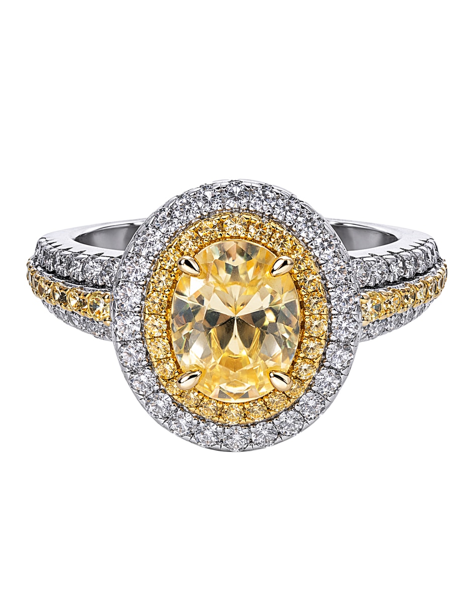 Anillo gladkova joyería p 925 de plata topacio pavé