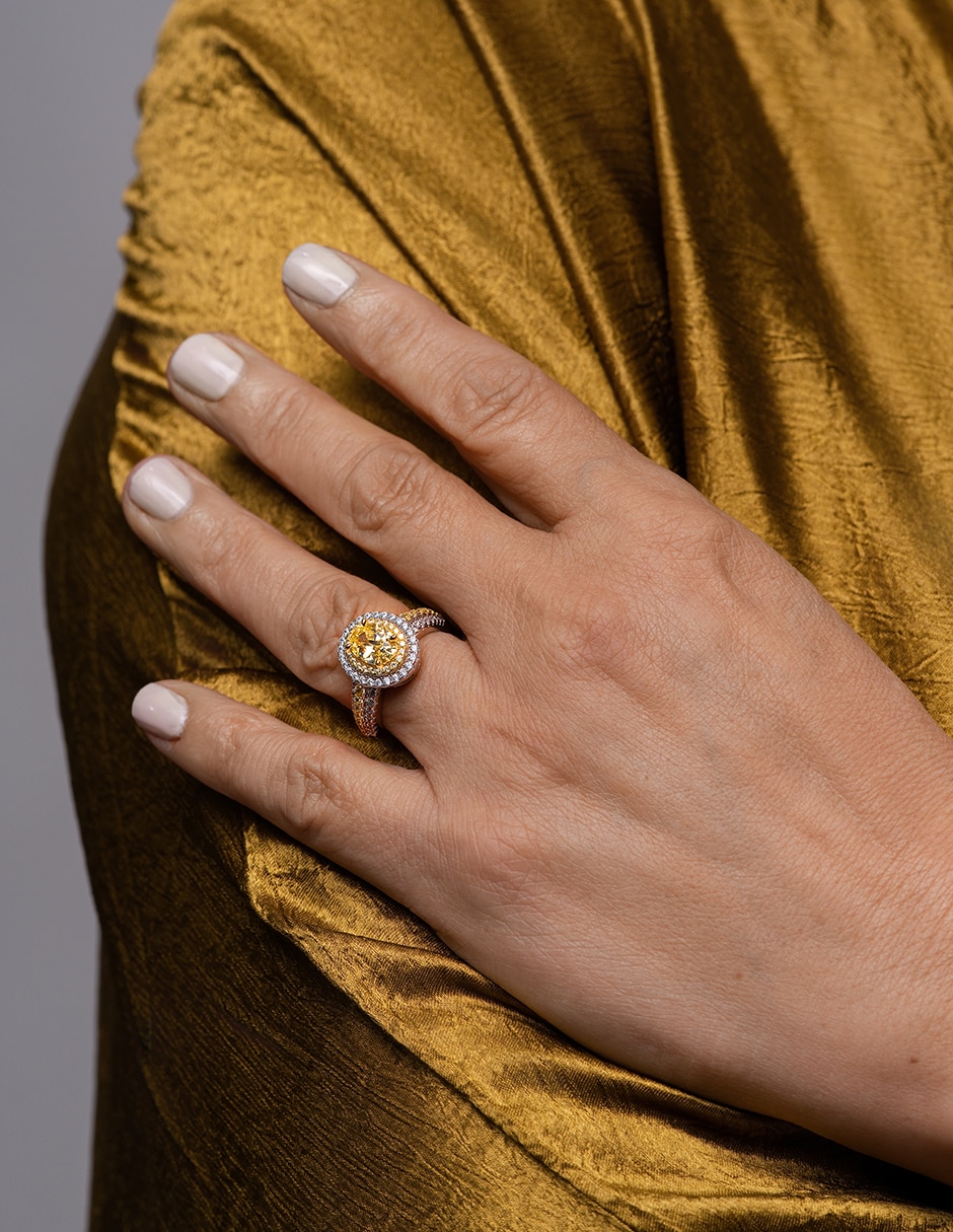 Anillo gladkova joyería p 925 de plata topacio pavé