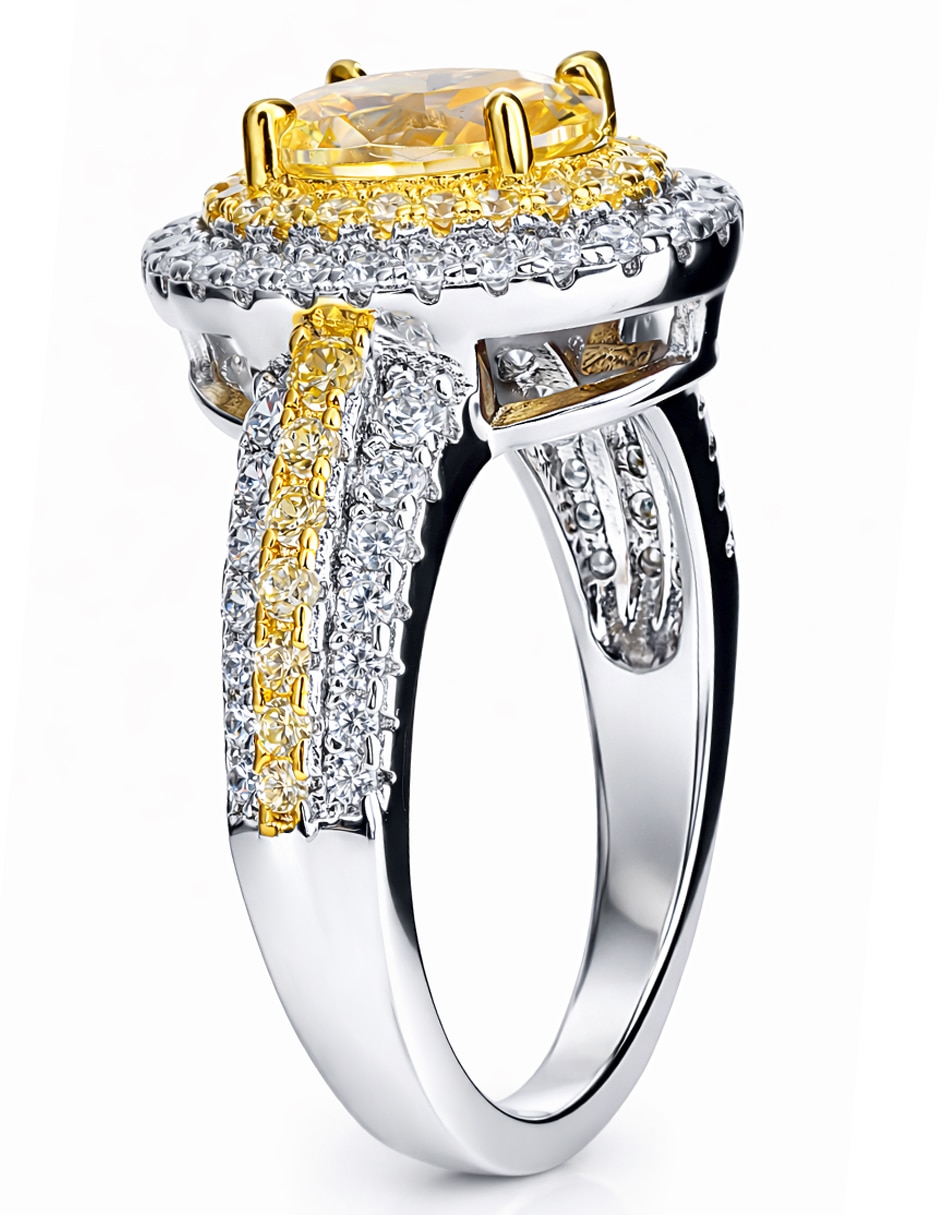 Anillo gladkova joyería p 925 de plata topacio pavé
