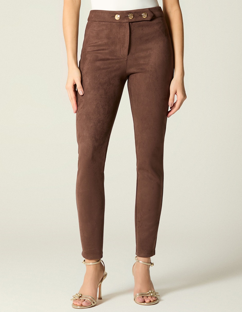 Legging a la cintura alta con botones para mujer