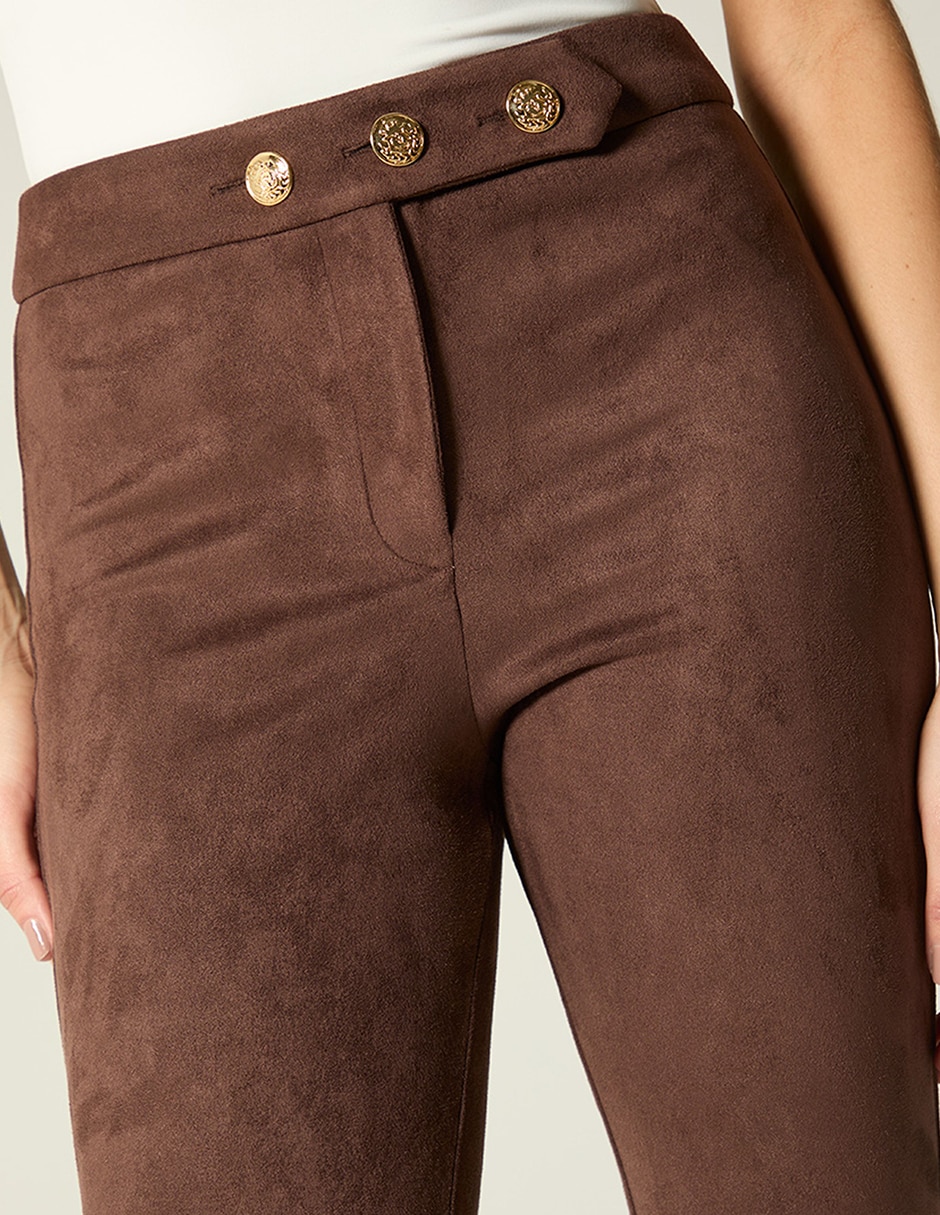 Legging a la cintura alta con botones para mujer 2