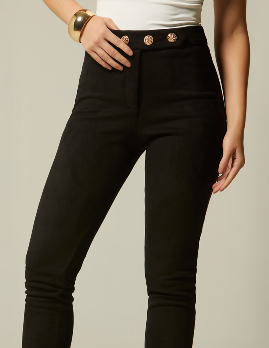 Legging a la cintura alta con botones para mujer 5