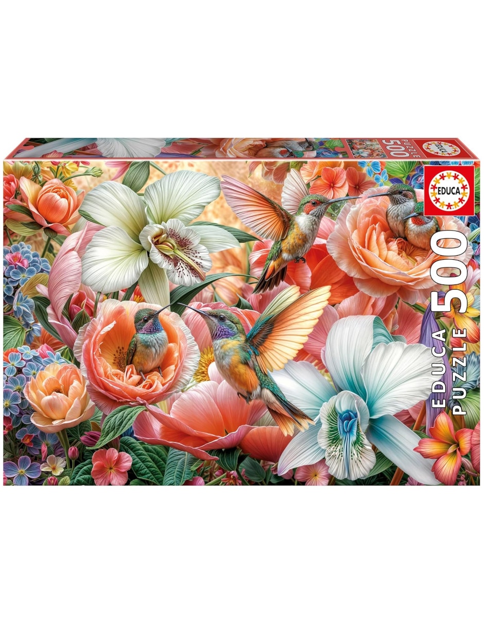 Rompecabezas Flores Jardin De Colibries Educa 500 piezas