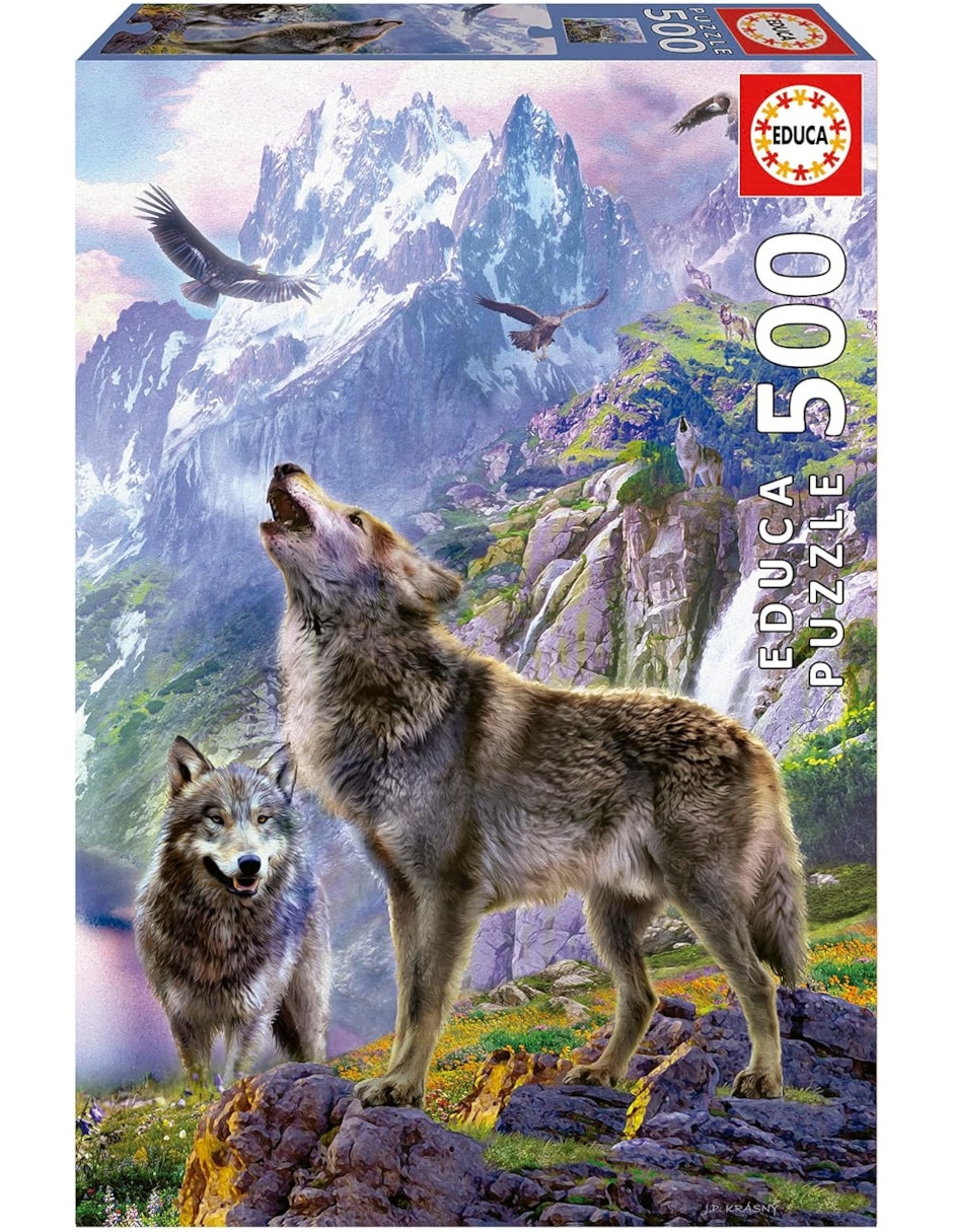 Rompecabezas Lobos en las Rocas Educa 500 piezas