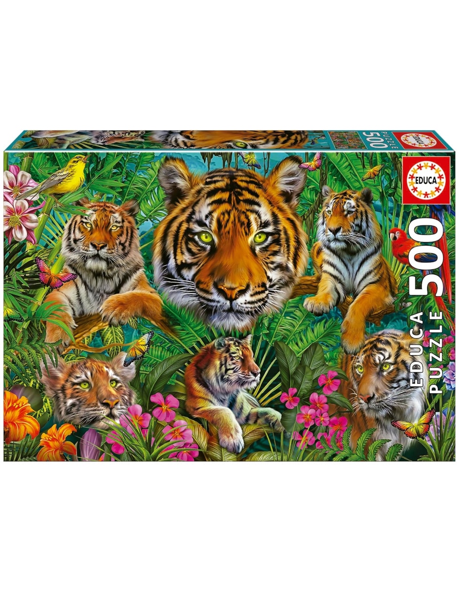 Rompecabezas Tigres Jungla Educa 500 piezas