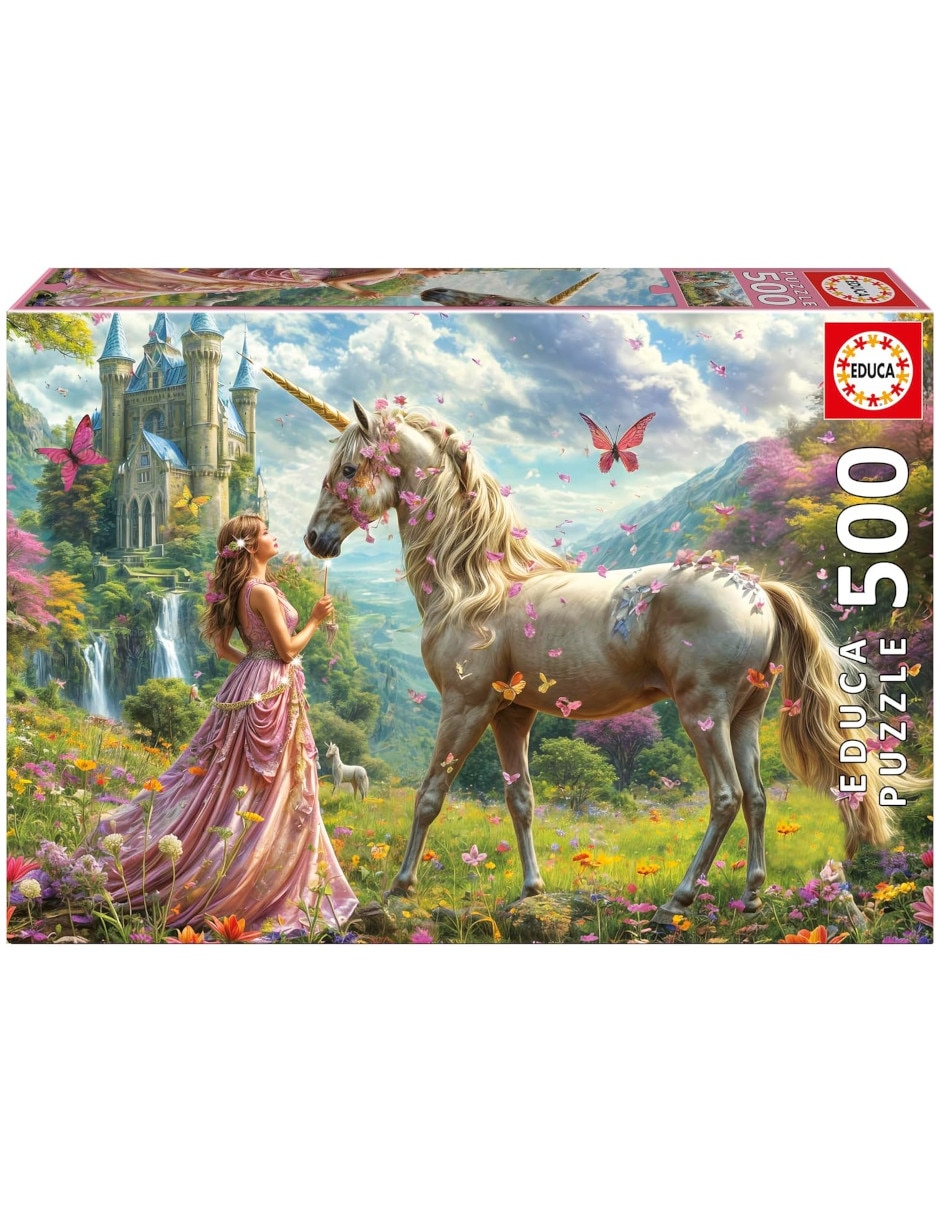 Rompecabezas Hadas mágicas Unicornios Mariposas Educa 500 piezas