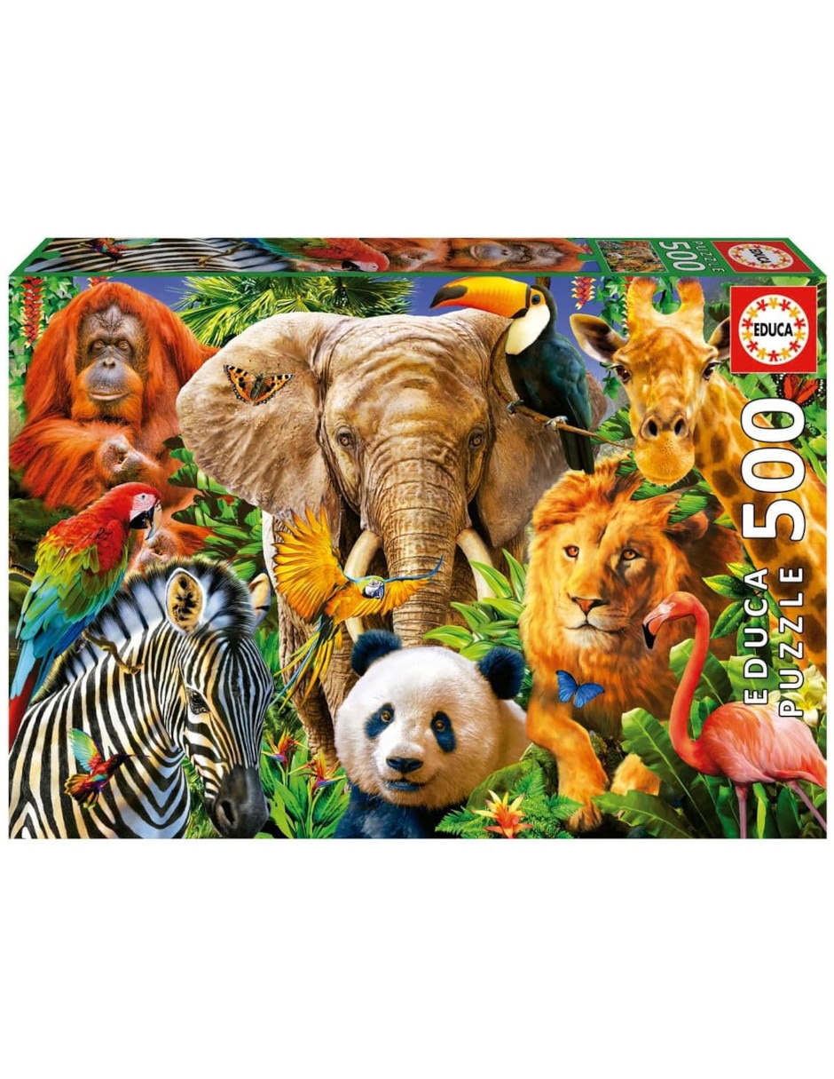 Rompecabezas Animales de la selva Collage Educa 500 piezas