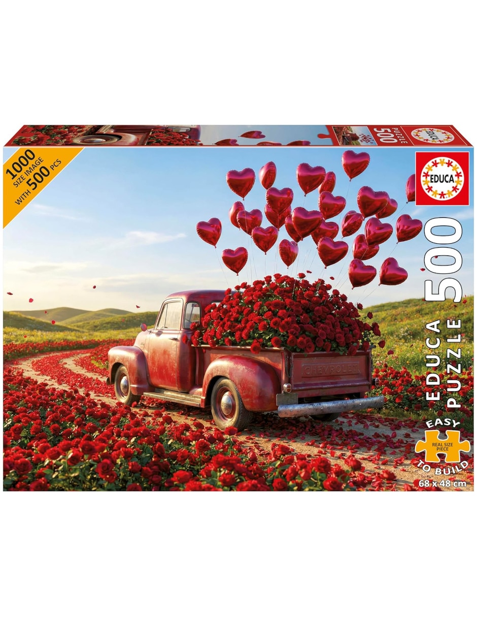 Rompecabezas Autos clásicos Plus Pickup San Valentin Educa 500 piezas