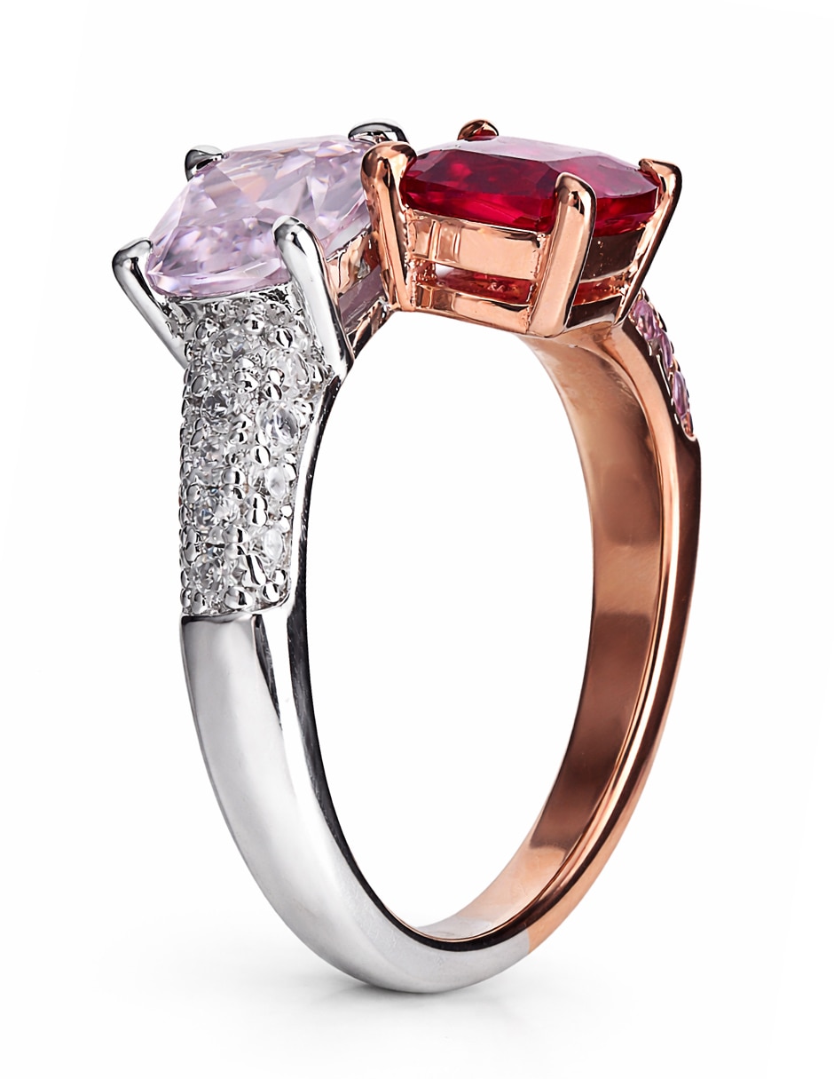 Anillo gladkova joyería p 925 de plata rubí chapa de oro