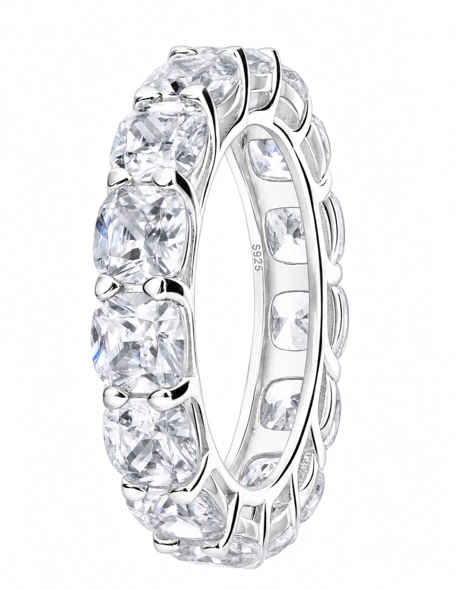 Anillo P 925 de plata zirconia brillante 4
