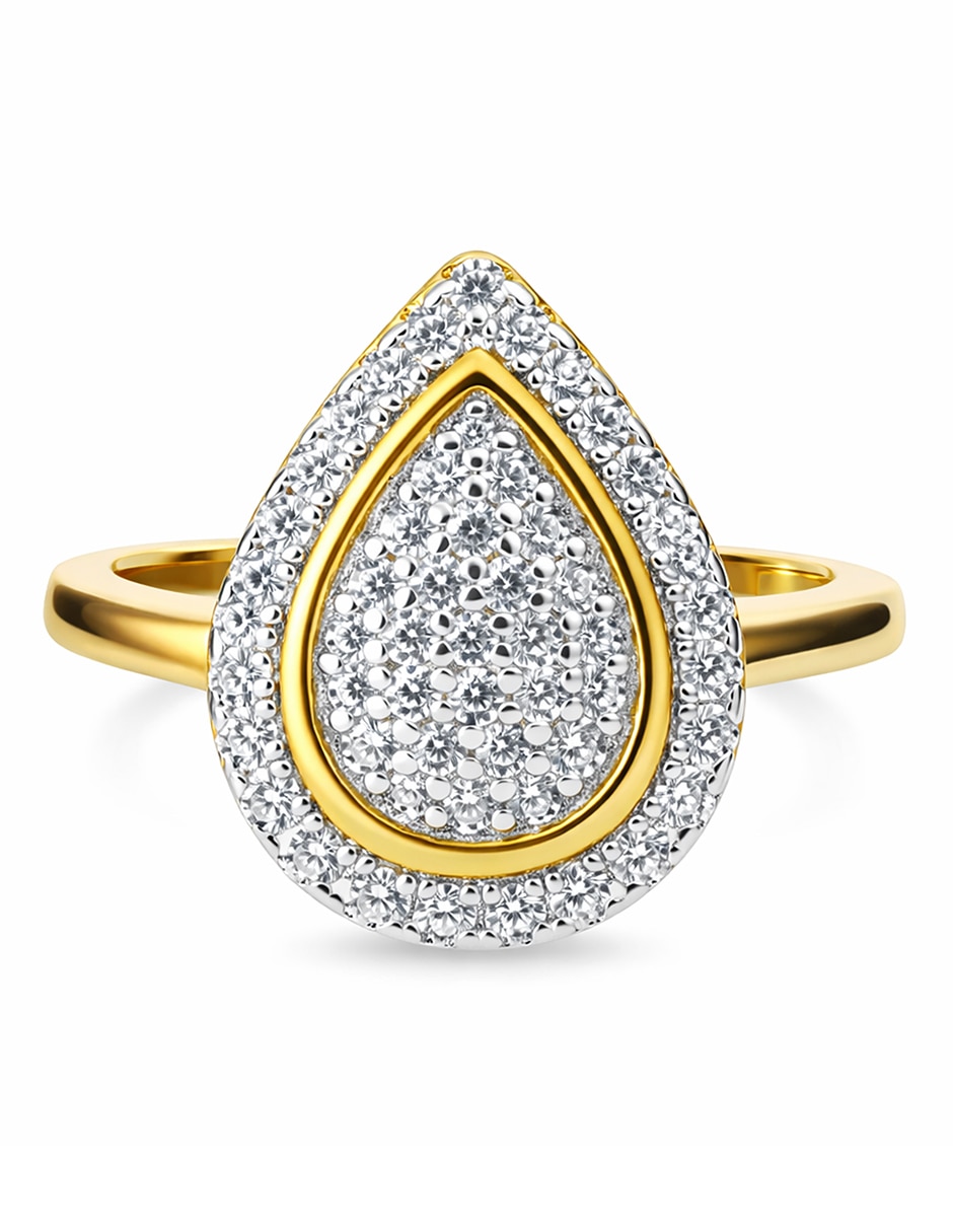 Anillo de gota gladkova joyería p 925 de plata zirconia chapa de oro