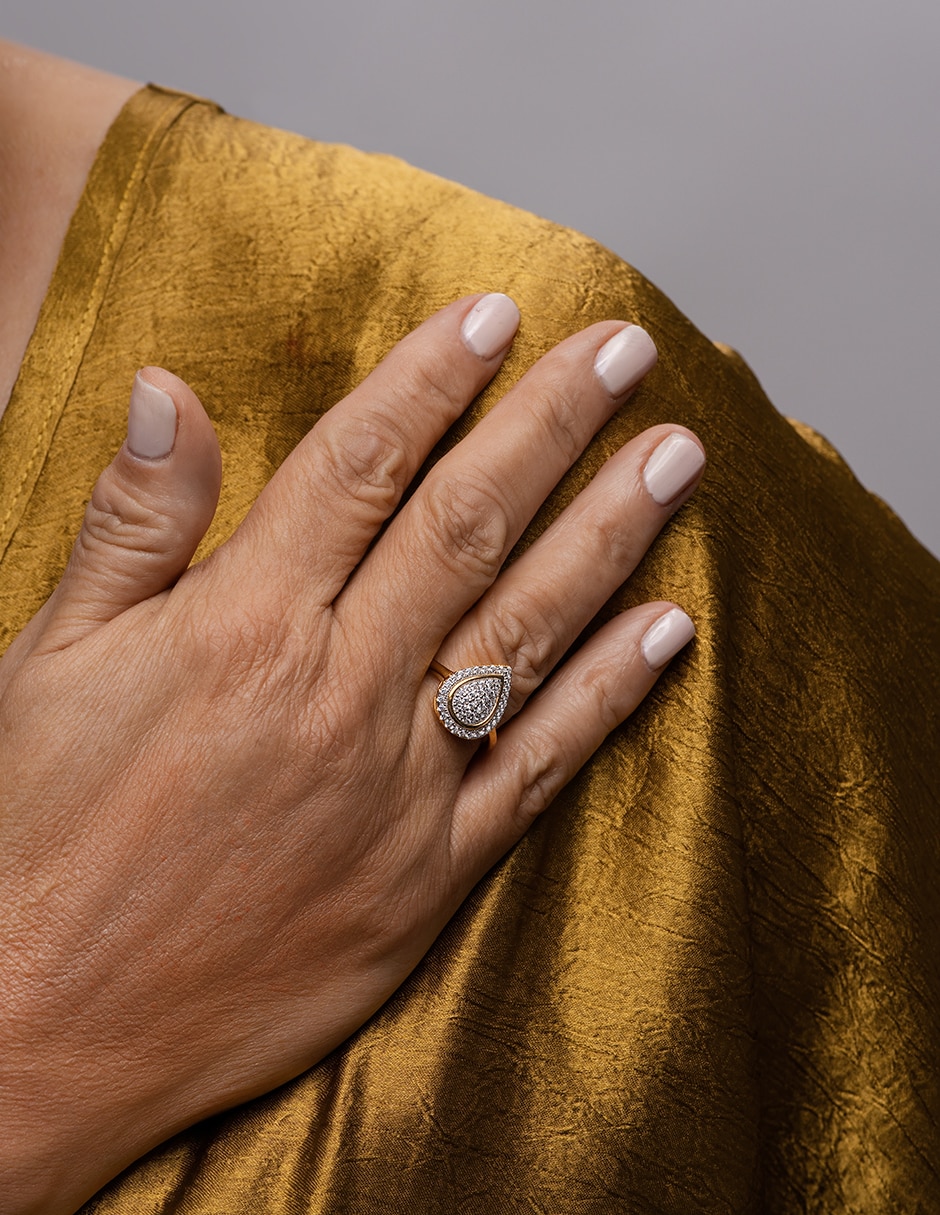 Anillo de gota gladkova joyería p 925 de plata zirconia chapa de oro