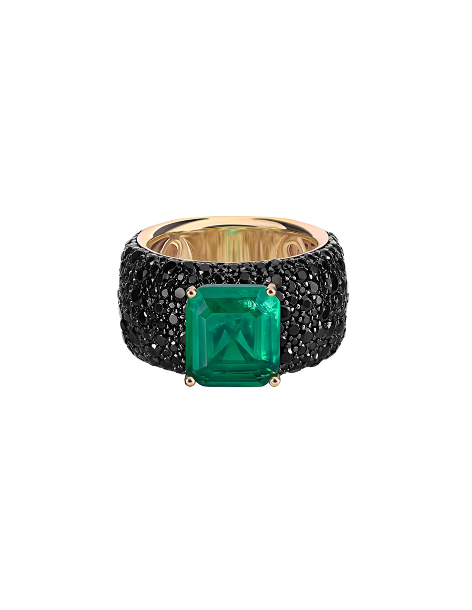 Anillo gladkova joyería p 925 de plata esmeralda chapa de oro