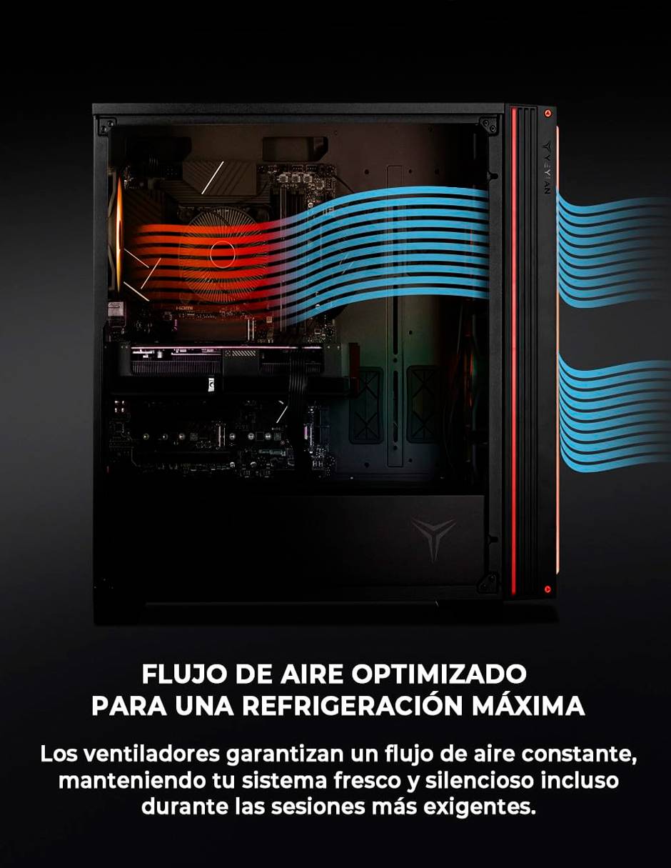 Computadora gamer Yeyian Mirage-S YPA-MS5500B-96XP1M AMD Ryzen 5 AMD Radeon 16 GB RAM 1 TB SSD