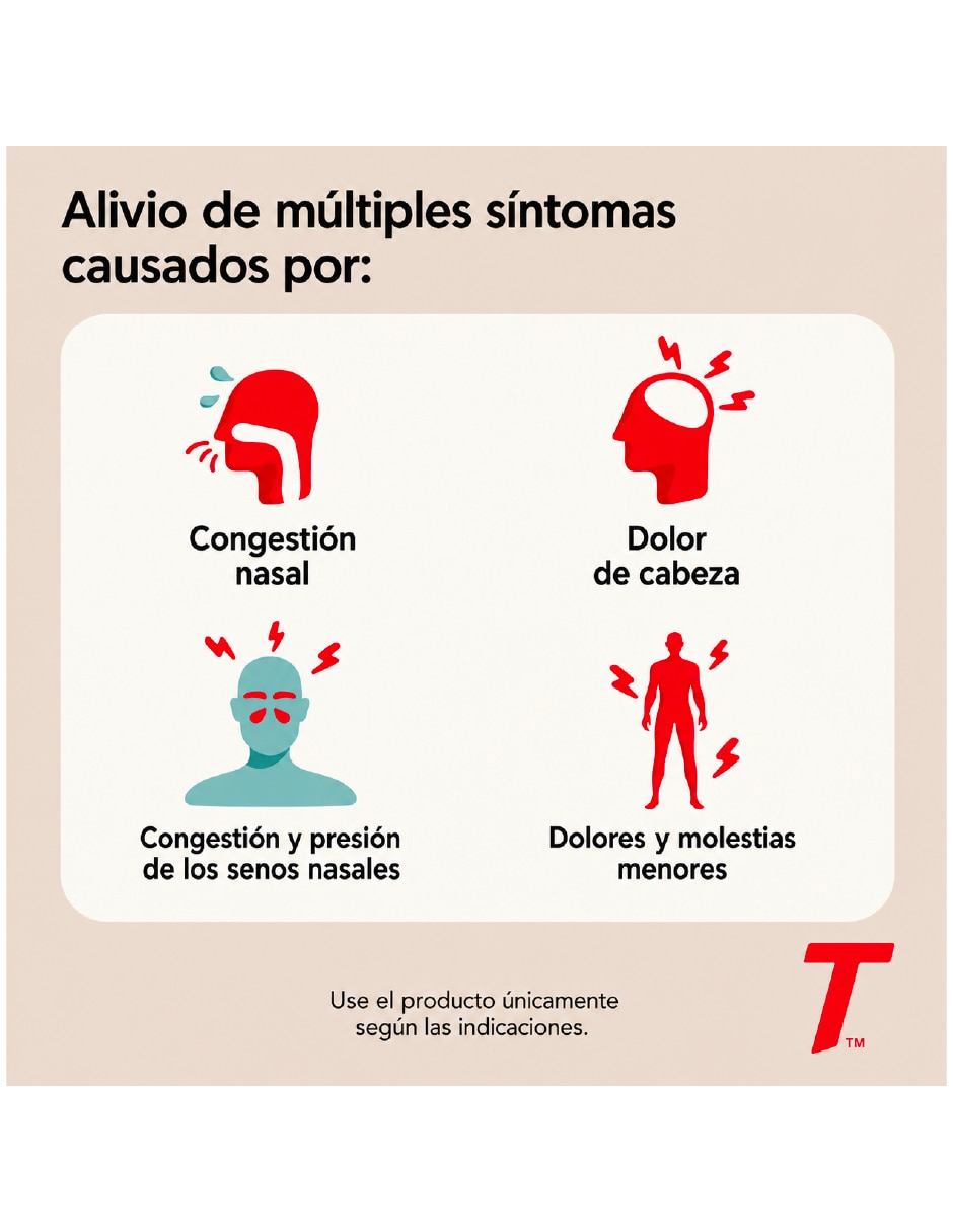 Tabletas para desinflamar y aliviar dolor intenso Tylenol sinusitis + dolor de cabeza 24 tabletas