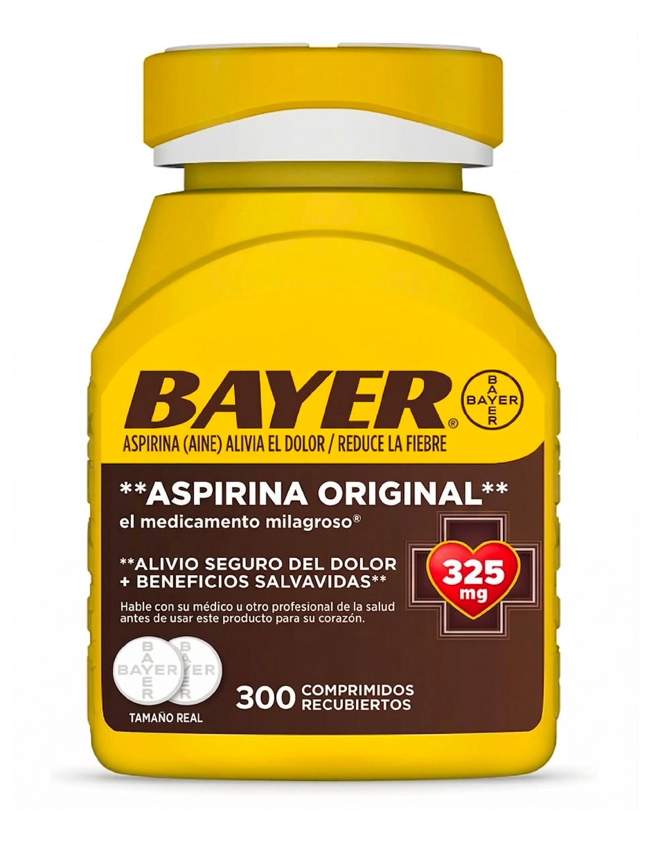 Tabletas para desinflamar y aliviar dolor intenso Bayer aspirina 325 mg 200 tabletas alivio confiable y efectivo