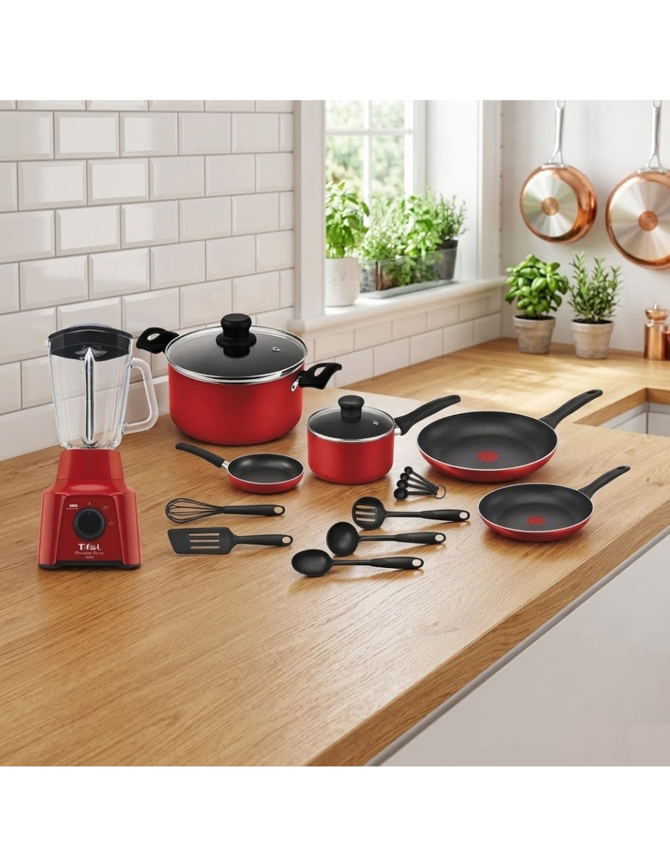 Batería de cocina Tfal Easy Care de aluminio 17 piezas