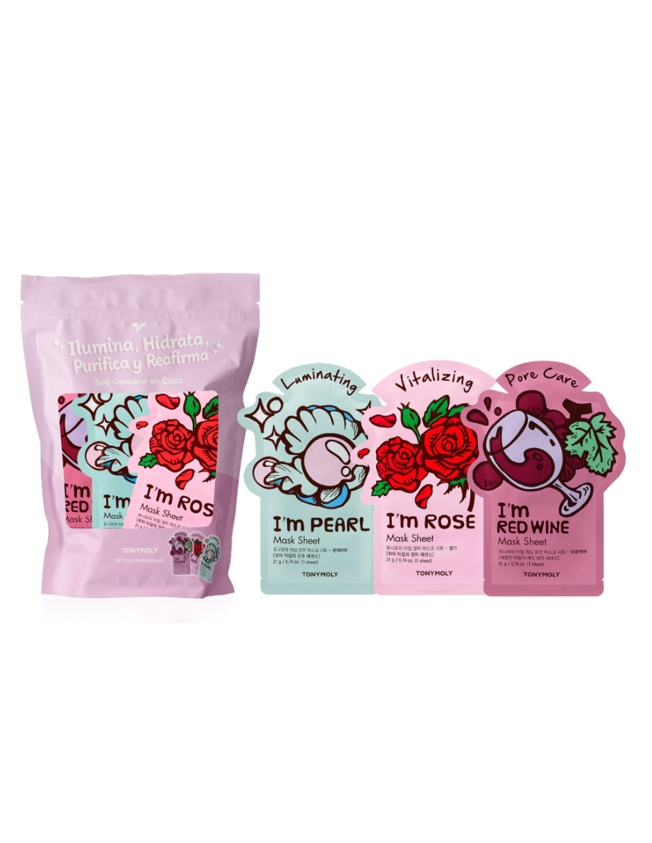 Mascarilla facial spa coreano en casa- set de 3 mascarillas para hidratar Tonymoly