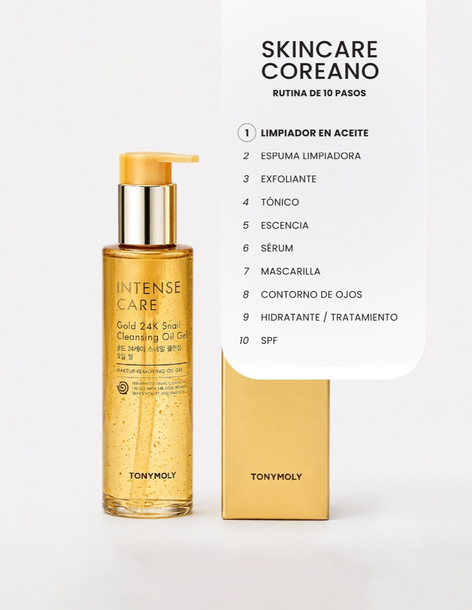 Gel hidratante limpiador Intense Care gold 24 K Snail Tonymoly 3