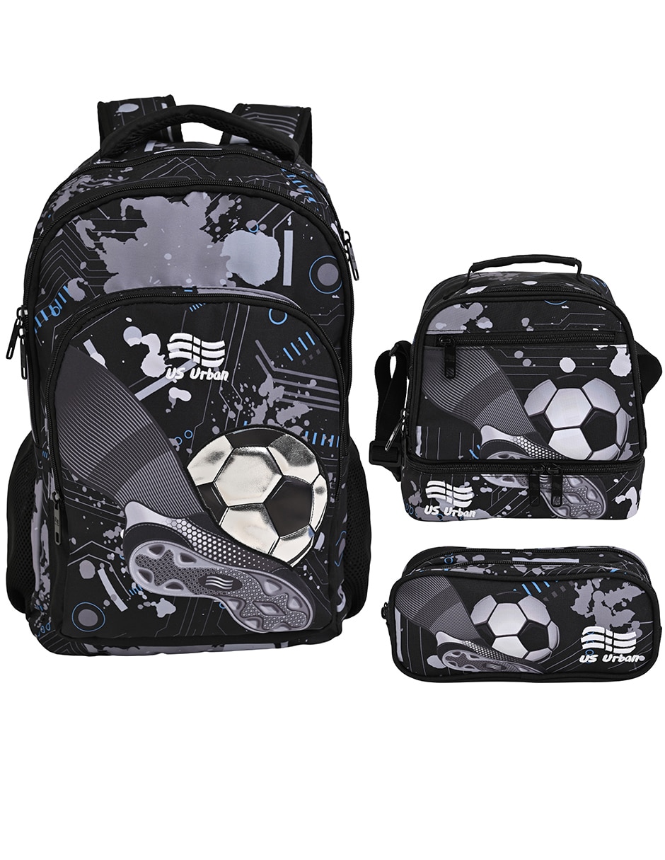 Set mochila escolar Fútbol para niño