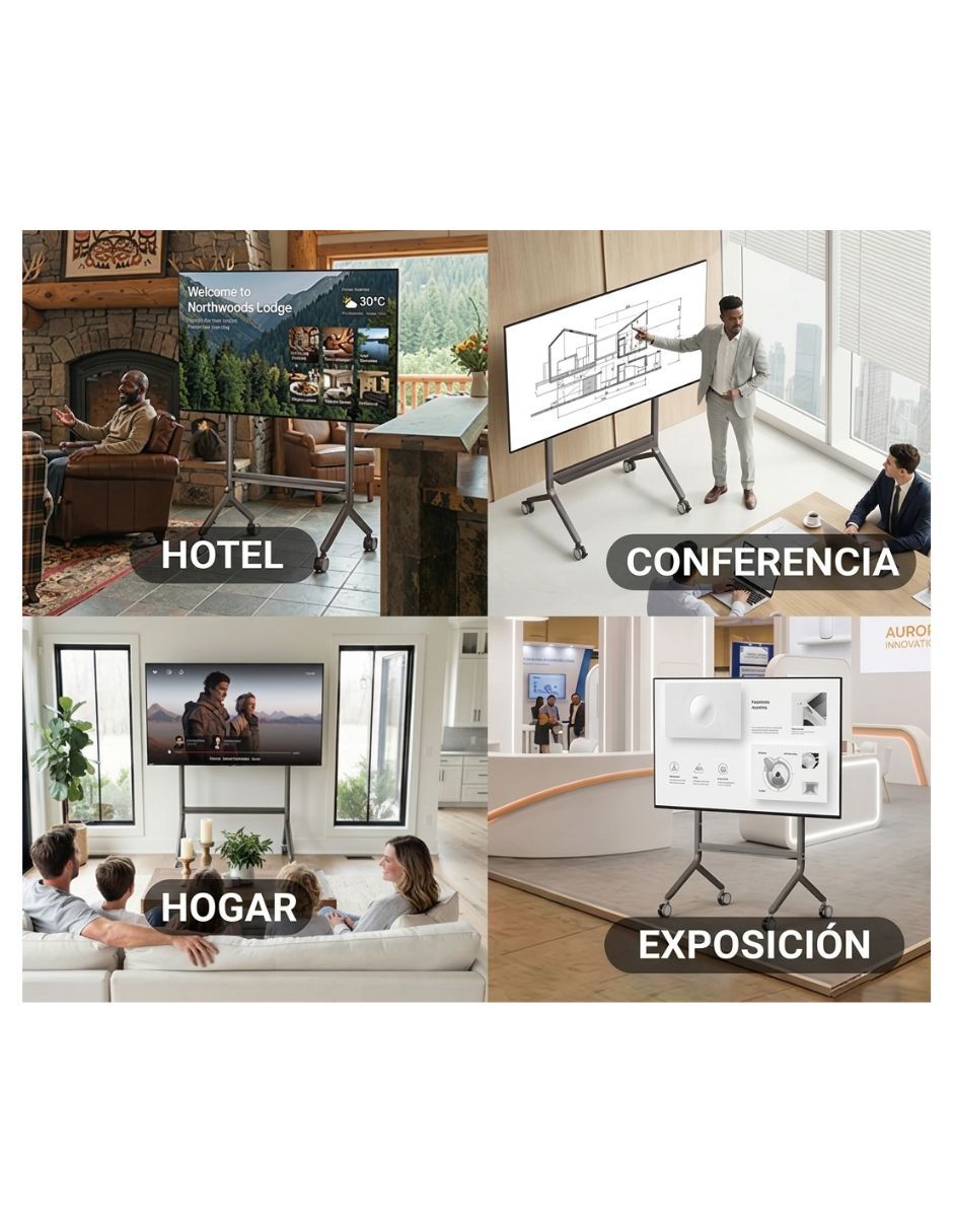 Soporte piso North bayou para pantalla portátil 65 - 90 pulgadas