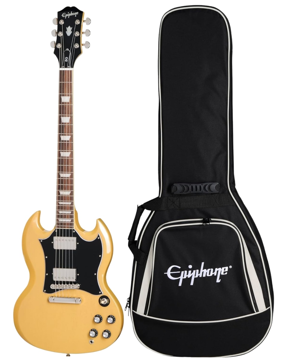 Guitarra eléctrica Epiphone sg standard yellow con gig bag