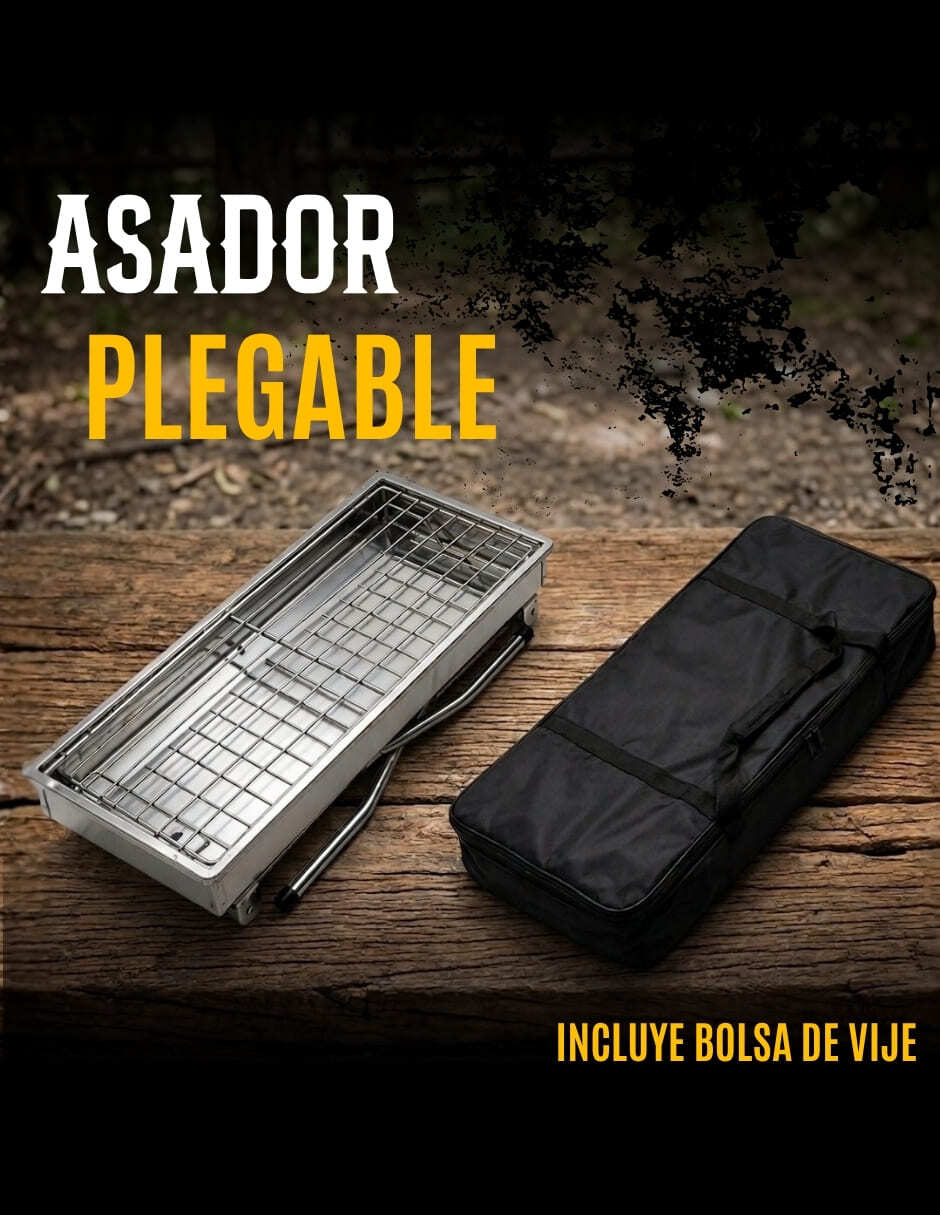 Asador de carbón Ecomlab de acero inoxidable