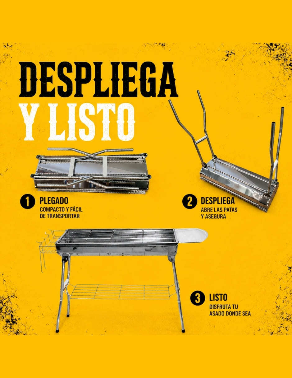 Asador de carbón Ecomlab de acero inoxidable