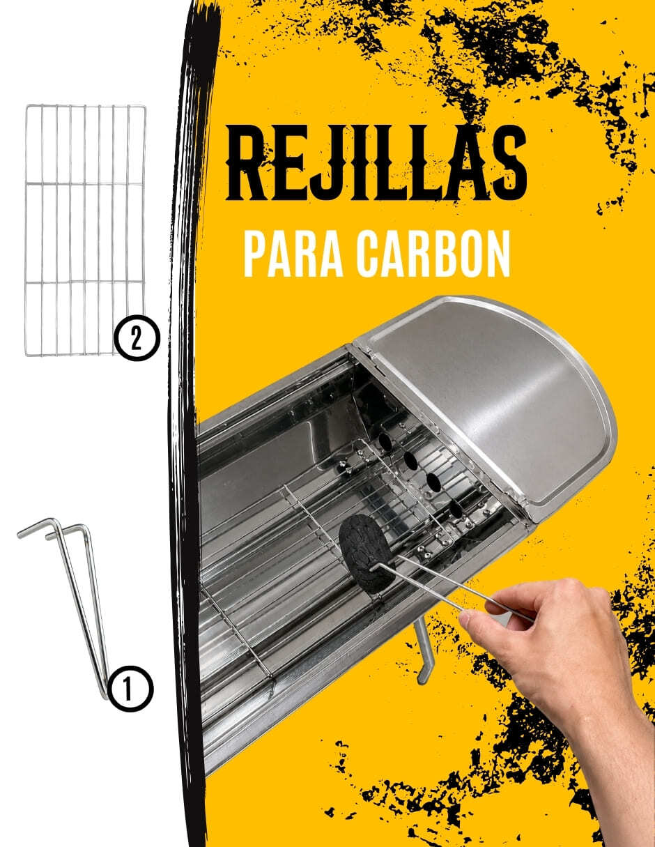 Asador de carbón Ecomlab de acero inoxidable
