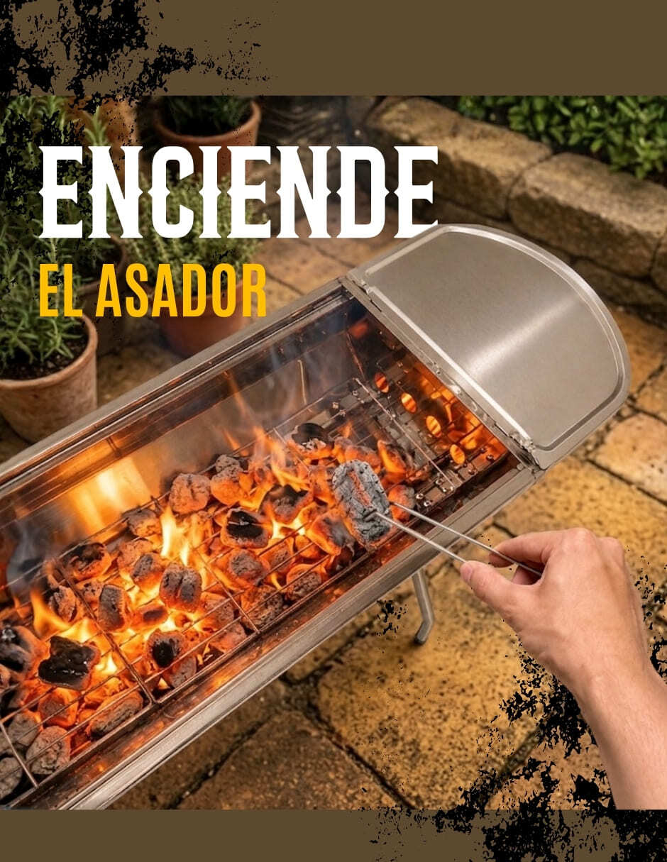 Asador de carbón Ecomlab de acero inoxidable