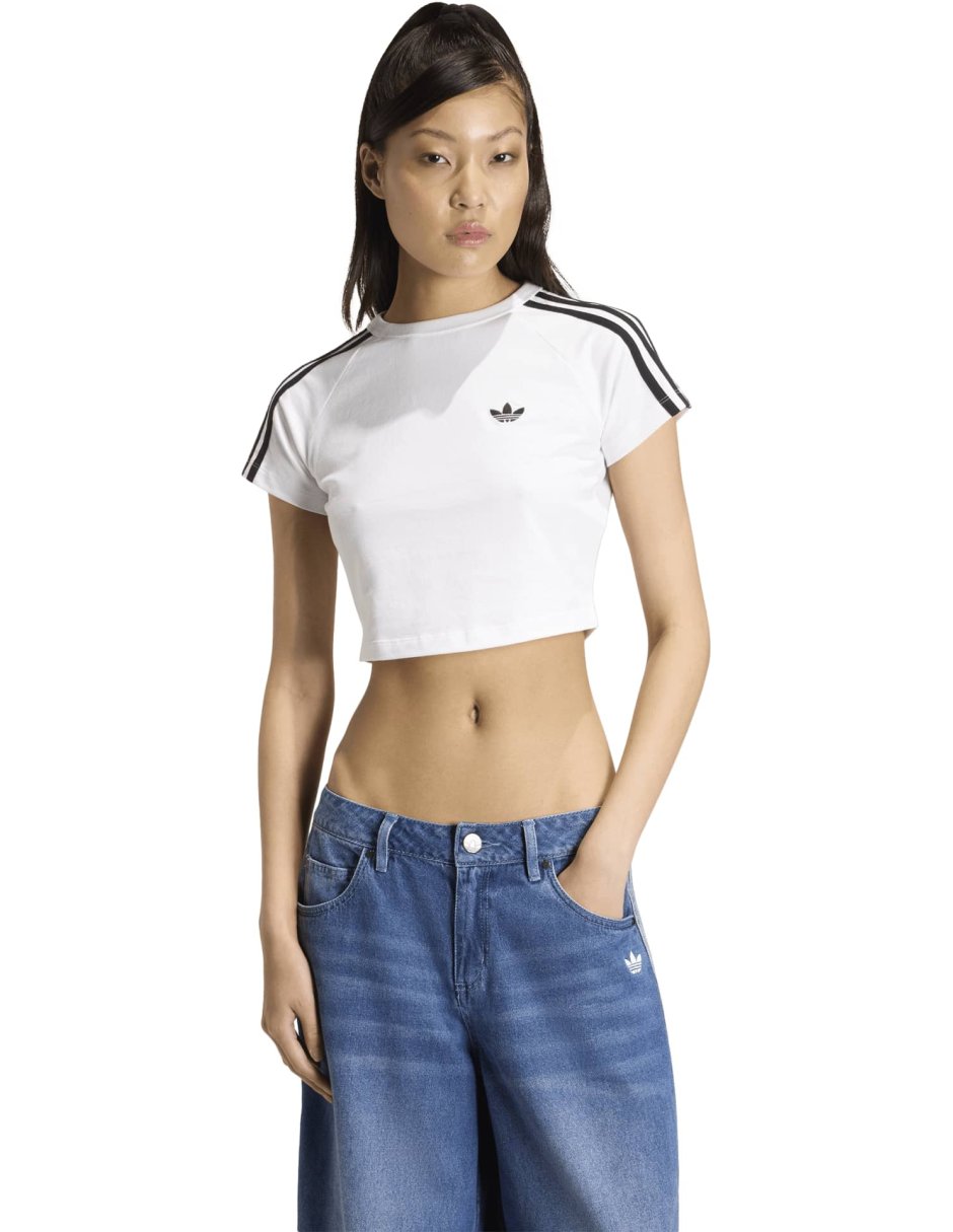 Playera manga corta Sst Baby Tee cuello redondo para mujer Playera manga corta Sst Baby Tee cuello redondo para mujer