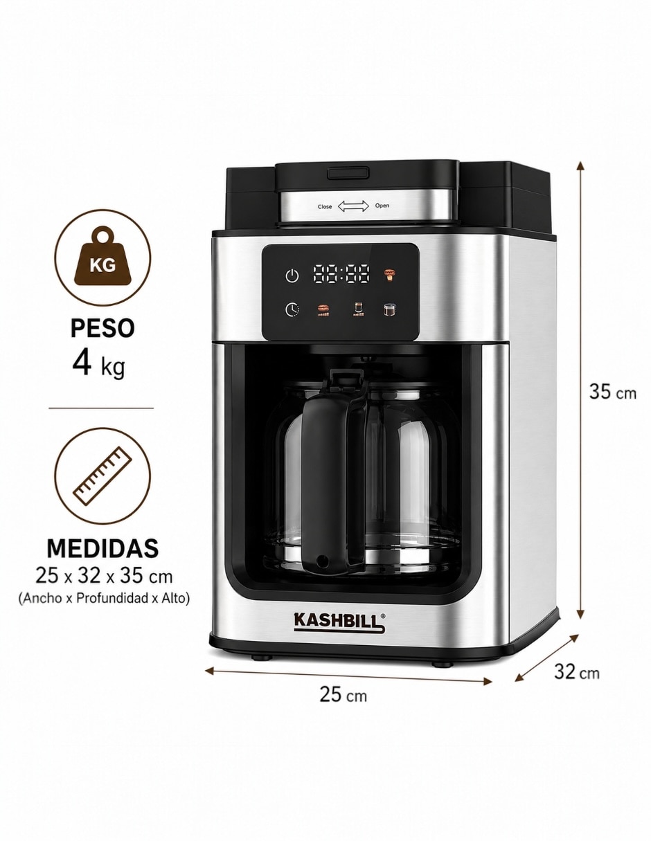 Cafetera con molino Kashbill C25