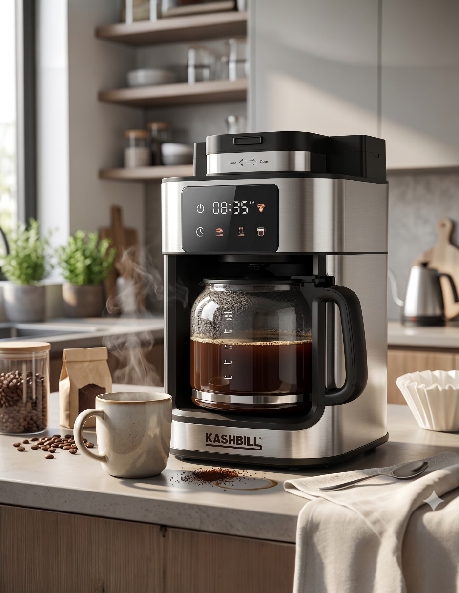 Cafetera con molino Kashbill C25