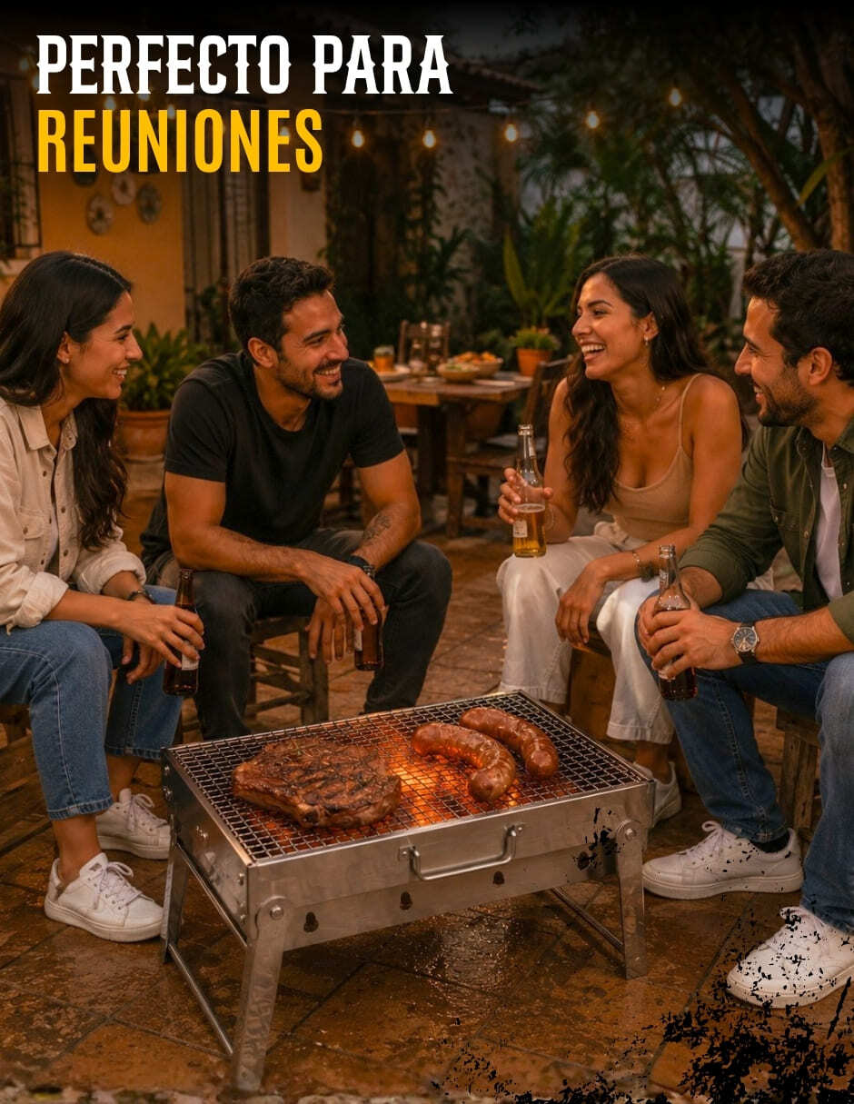 Asador de carbón Ecomlab de acero inoxidable