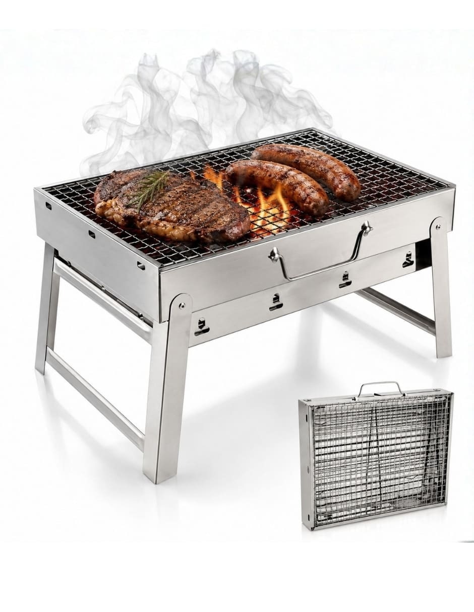 Asador de carbón Ecomlab de acero inoxidable