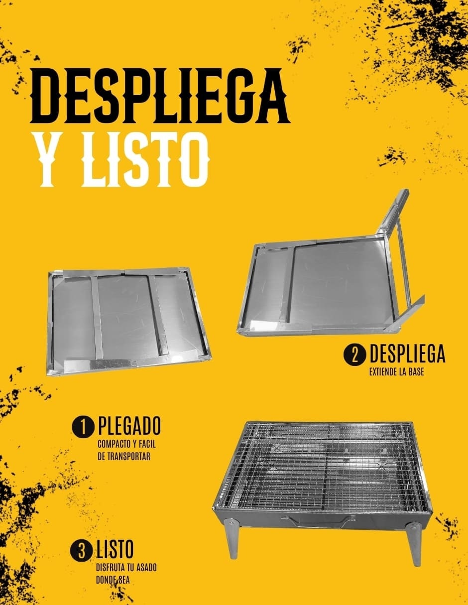 Asador de carbón Ecomlab de acero inoxidable