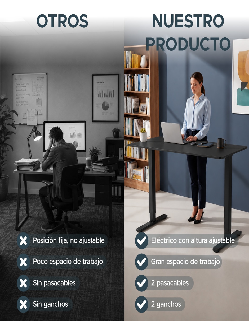Escritorio eléctrico elevable 8