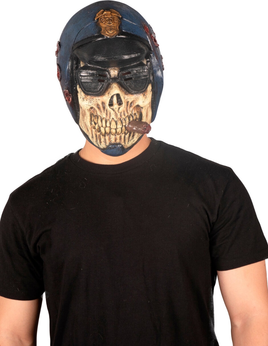 Máscara para disfraz de calavera policía Ghoulish Productions